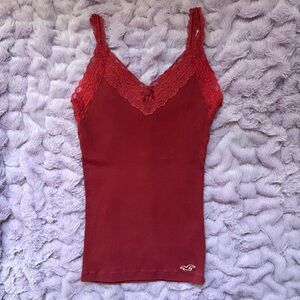 Hollister Crimson Lace-Trim Camisole